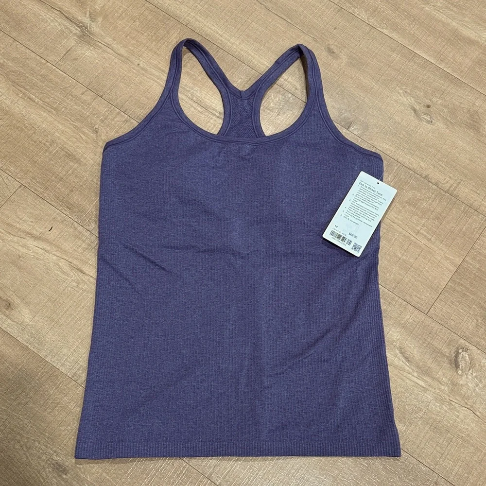 NWT Lululemon Ebb to Street Tank Top *Light Support, B/C Cup Nightfall Size 14 - Picture 7 of 14